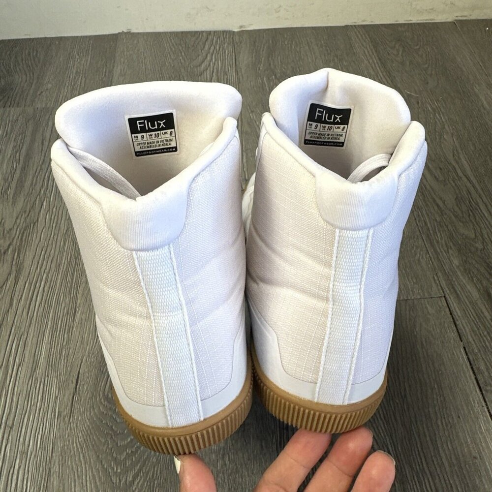 Flux Adapt High Top Trainer Breathable AdaptKnit White And Gum Shoes Men 9 W10 - Picture 7 of 9